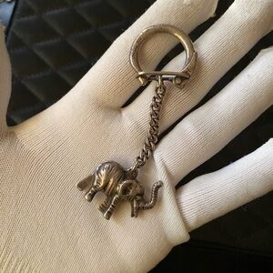 Elephant Keychain in Silver Tone 925